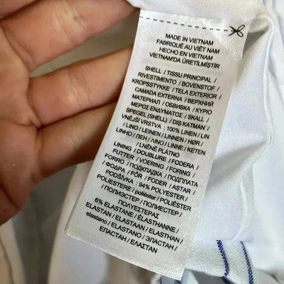 NWOT Ralph Lauren 100% linen white blue striped striped double breasted blazer - Picture 5 of 8